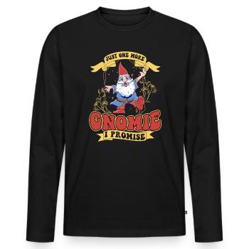 Juste un gnomie de plus - je vous le promets - Gnome Gardening - T-shirt manches longues Premium bio Homme - noir - Devant - Nico (187cm)