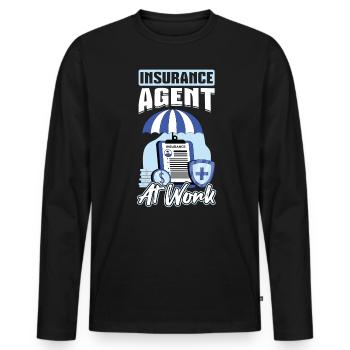 Insurance Agent At Work - Männer Premium Bio Langarmshirt - Schwarz - Vorne - Nico (187cm)