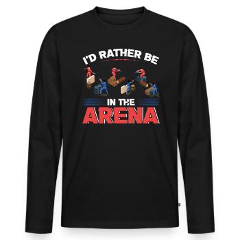 Je préfère être dans l’arène - Laser Tag - T-shirt manches longues Premium bio Homme - noir - Devant - Nico (187cm)