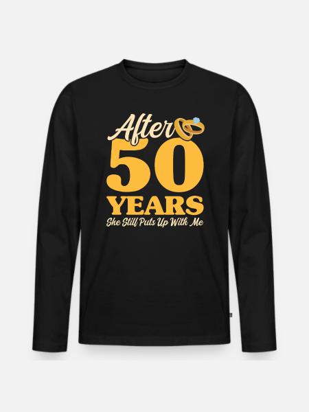 50th wedding anniversary - Men's Premium Organic Long Sleeve Shirt - black