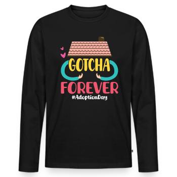 Gotcha Forever Adoption Tag #AdoptionDay - Men's Premium Organic Long Sleeve Shirt - black - Front - Nico (187cm)