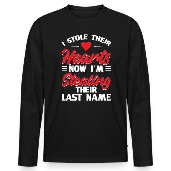 Jetzt Stehle Ich Ihren Nachnamen Adoption - Männer Premium Bio Langarmshirt - Schwarz - Vorne - Nico (187cm)