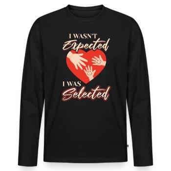 Ich Wurde Ausgewählt Adoption - Männer Premium Bio Langarmshirt - Schwarz - Vorne - Nico (187cm)