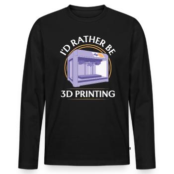 Je préfère l’impression 3D - T-shirt manches longues Premium bio Homme - noir - Devant - Nico (187cm)