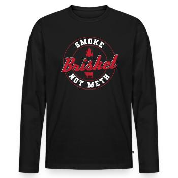 Rauche Brisket Nicht Meth BBQ - Männer Premium Bio Langarmshirt - Schwarz - Vorne - Nico (187cm)