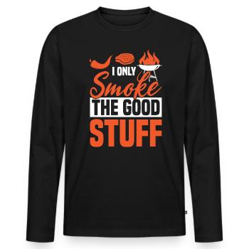 I only smoke the good BBQ humor grilling - Men's Premium Organic Long Sleeve Shirt - black - Front - Nico (187cm)