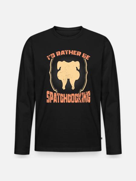 BBQ Spatchcocking – Lieber Spatchcocking - Männer Premium Bio Langarmshirt - Schwarz