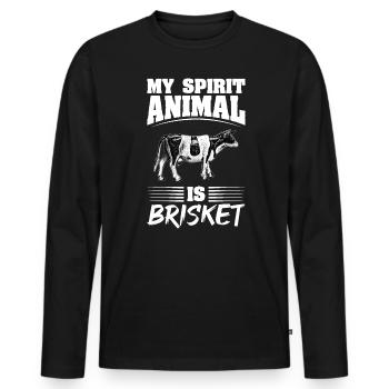 My Spirit Animal Is Brisket BBQ - Men's Premium Organic Long Sleeve Shirt - black - Front - Nico (187cm)