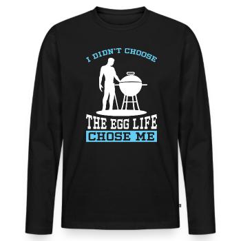 BBQ : The Egg Life m’a choisi - T-shirt manches longues Premium bio Homme - noir - Devant - Nico (187cm)