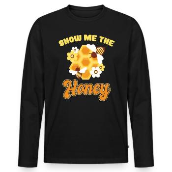 Beekeeper Show Me The Honey Bee Friends Beekeeping - Men's Premium Organic Long Sleeve Shirt - black - Front - Nico (187cm)