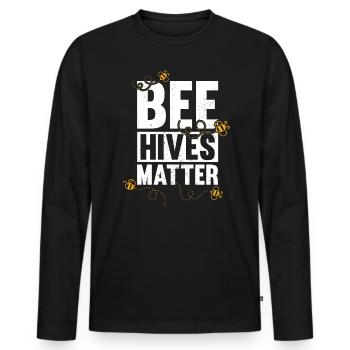 Beehives Matter Bienenhaltung Imkern Honig - Männer Premium Bio Langarmshirt - Schwarz - Vorne - Nico (187cm)