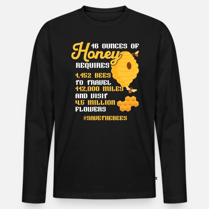Bienenzucht: Save the Bees - Männer Premium Bio Langarmshirt - Schwarz