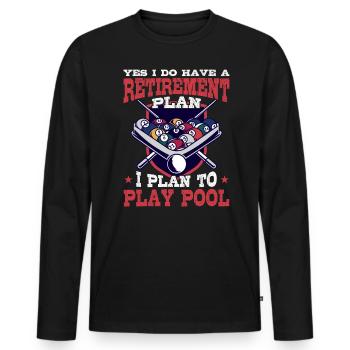 Ruhestandsplan Billard Spielen Ruhestand - Männer Premium Bio Langarmshirt - Schwarz - Vorne - Nico (187cm)