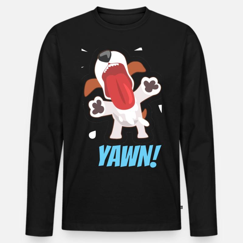 Hund - Männer Premium Bio Langarmshirt - Schwarz