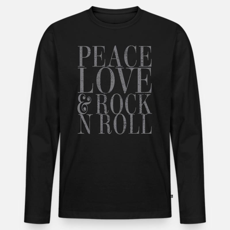 Rock And Roll - Männer Premium Bio Langarmshirt - Schwarz