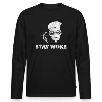 Alien - Männer Premium Bio Langarmshirt - Schwarz - Vorne - Nico (187cm)
