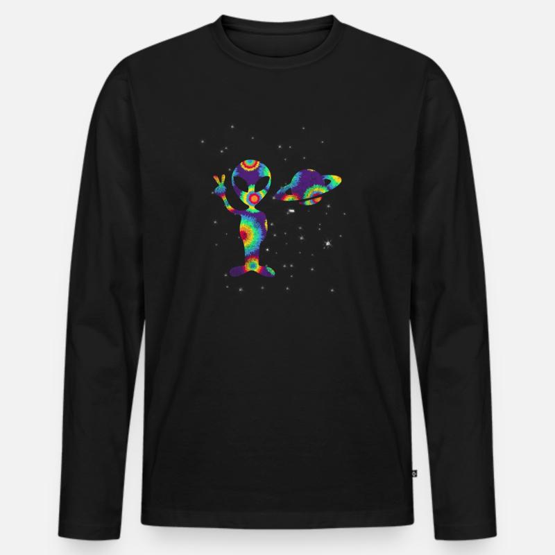 Alien - Männer Premium Bio Langarmshirt - Schwarz