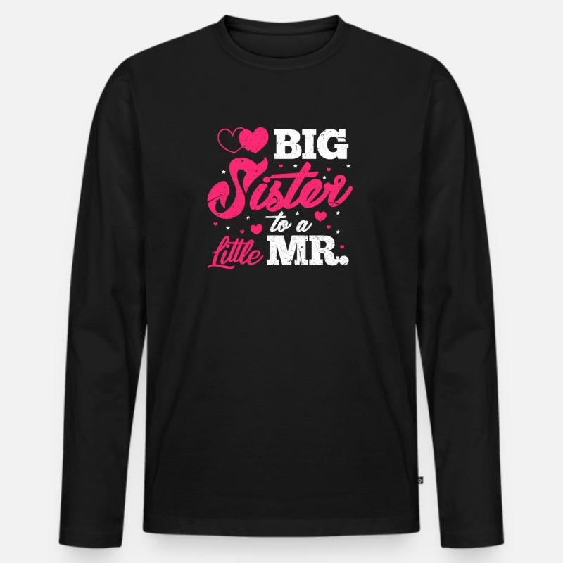 Grosse Schwester - Männer Premium Bio Langarmshirt - Schwarz