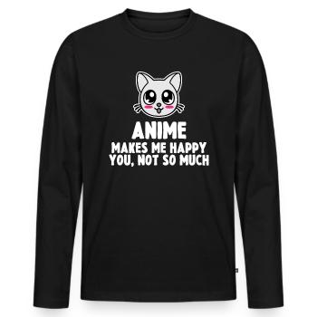 Anime - Men's Premium Organic Long Sleeve Shirt - black - Front - Nico (187cm)