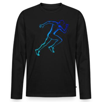 Course à pied Course à pied Fitness Hommes Femmes Course à pied - T-shirt manches longues Premium bio Homme - noir - Devant - Nico (187cm)