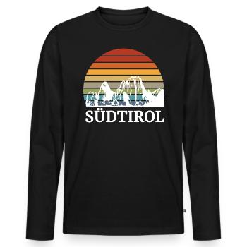 South Tyrol Dolomites Fun skier Mountaineer - Men's Premium Organic Long Sleeve Shirt - black - Front - Nico (187cm)