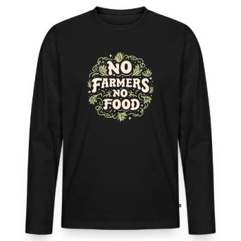 Pas d’agriculteurs pas de nourriture - T-shirt manches longues Premium bio Homme - noir - Devant - Nico (187cm)