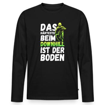 Downhill Biker Fahrrad Mountainbike MTB Geschenk - Männer Premium Bio Langarmshirt - Schwarz - Vorne - Nico (187cm)