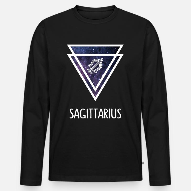 Sternzeichen Sagittarius - Männer Premium Bio Langarmshirt - Schwarz