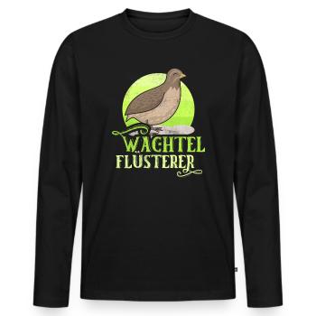 Wachtel Flüsterer - Männer Premium Bio Langarmshirt - Schwarz - Vorne - Nico (187cm)
