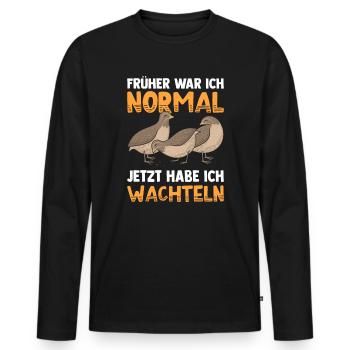 Wachteln Wachtel - Männer Premium Bio Langarmshirt - Schwarz - Vorne - Nico (187cm)