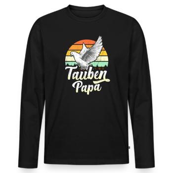 Taubenzüchter Papa Brieftauben Tauben Geschenk - Männer Premium Bio Langarmshirt - Schwarz - Vorne - Nico (187cm)