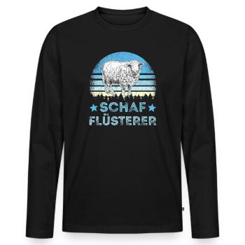Schafe Schaf Flüsterer Schäfer Hirt Hirte Geschenk - Männer Premium Bio Langarmshirt - Schwarz - Vorne - Nico (187cm)