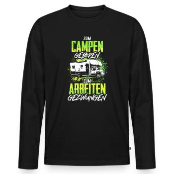 Wohnmobil Wohnwagen Camping Camper Urlaub Geschenk - Männer Premium Bio Langarmshirt - Schwarz - Vorne - Nico (187cm)