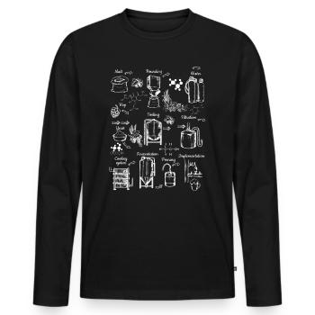 Brasseries - T-shirt manches longues Premium bio Homme - noir - Devant - Nico (187cm)