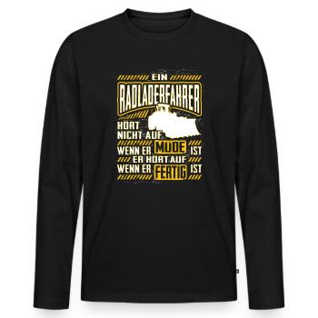 Radladerfahrer Spruch Geschenk Radlader Bagger Bau - Männer Premium Bio Langarmshirt - Schwarz - Vorne - Nico (187cm)