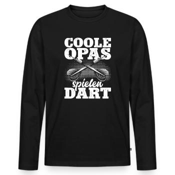Darts Dart Opa Geschenk Dartspieler Dartboard - Männer Premium Bio Langarmshirt - Schwarz - Vorne - Nico (187cm)
