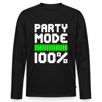 PARTY MODE 100% Celebrating Fun - Men's Premium Organic Long Sleeve Shirt - black - Front - Nico (187cm)