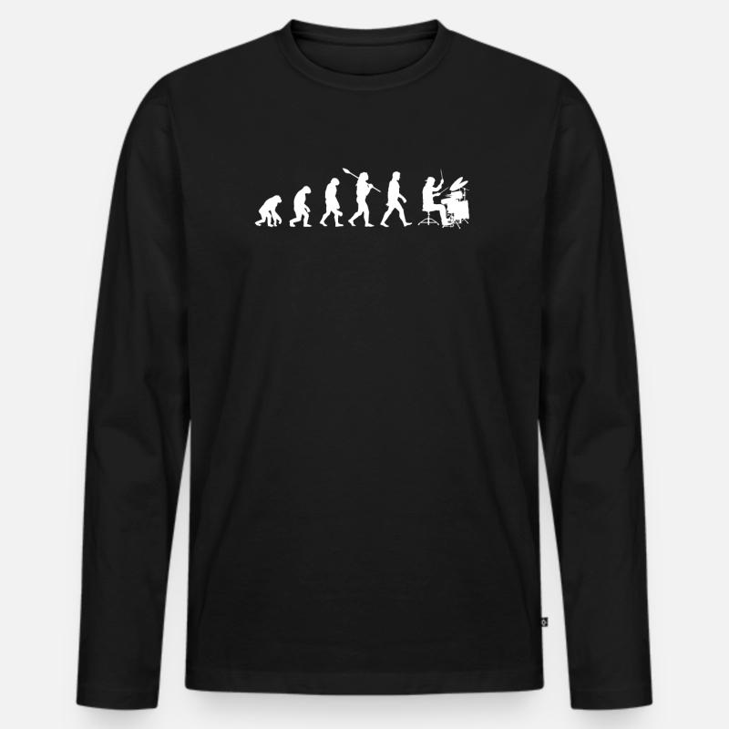 Schlagzeug Evolution - Männer Premium Bio Langarmshirt - Schwarz