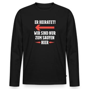 Soirée de bachelorette JGA Bachelor - T-shirt manches longues Premium bio Homme - noir - Devant - Nico (187cm)