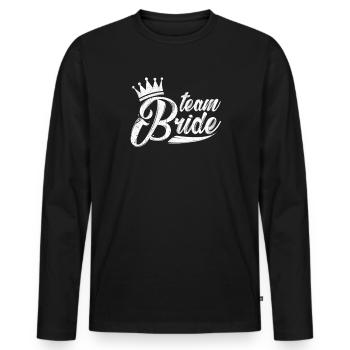 Mariée d'équipe - T-shirt manches longues Premium bio Homme - noir - Devant - Nico (187cm)