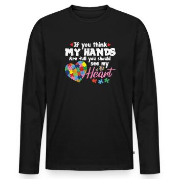 Autismus Asperger Autist Autisten Autism Geschenk - Männer Premium Bio Langarmshirt - Schwarz - Vorne - Nico (187cm)