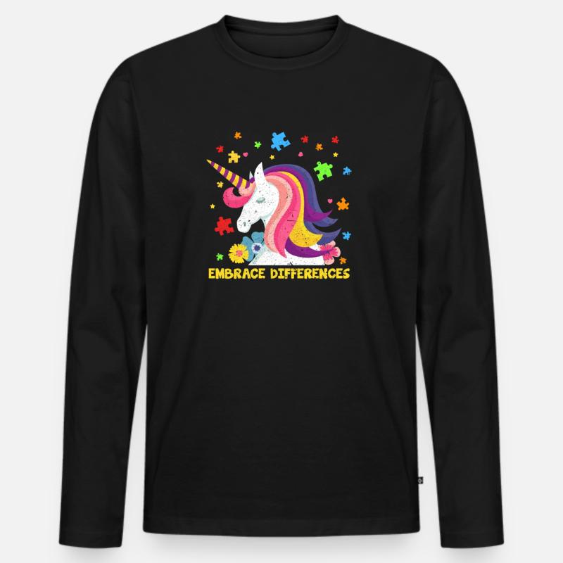 Autismus - Männer Premium Bio Langarmshirt - Schwarz