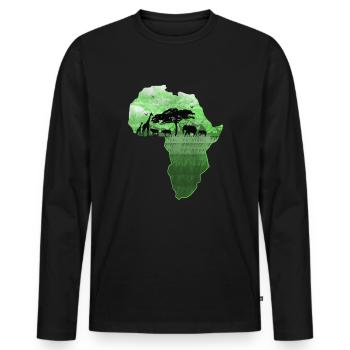Africa - Men's Premium Organic Long Sleeve Shirt - black - Front - Nico (187cm)
