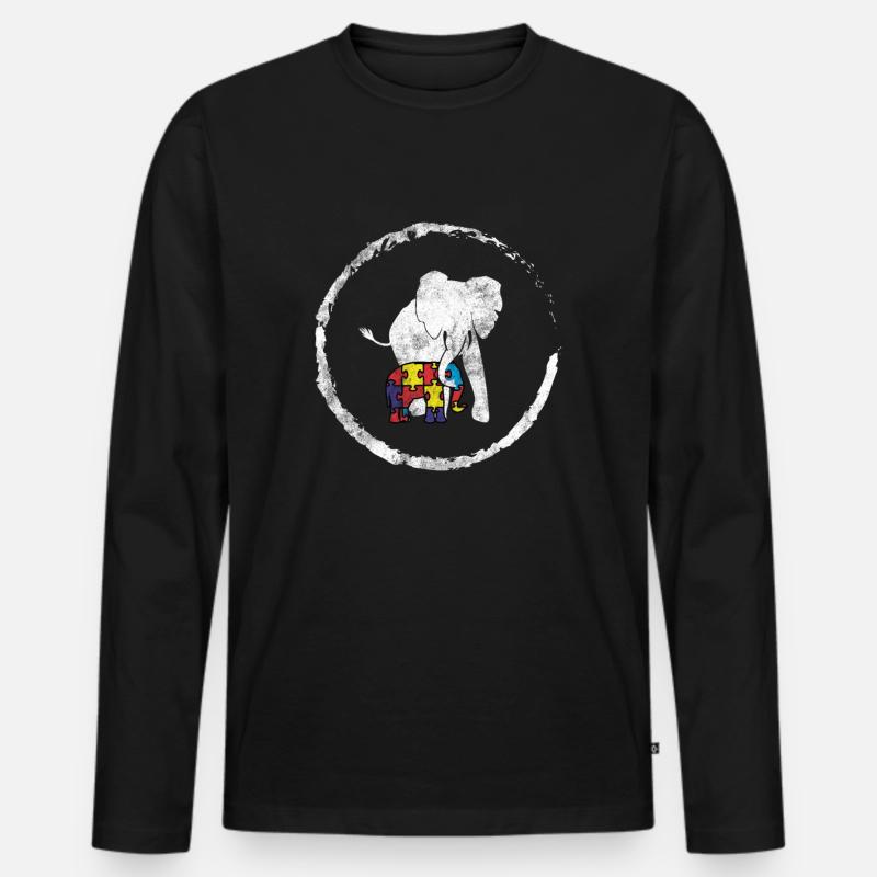 Autismus - Männer Premium Bio Langarmshirt - Schwarz