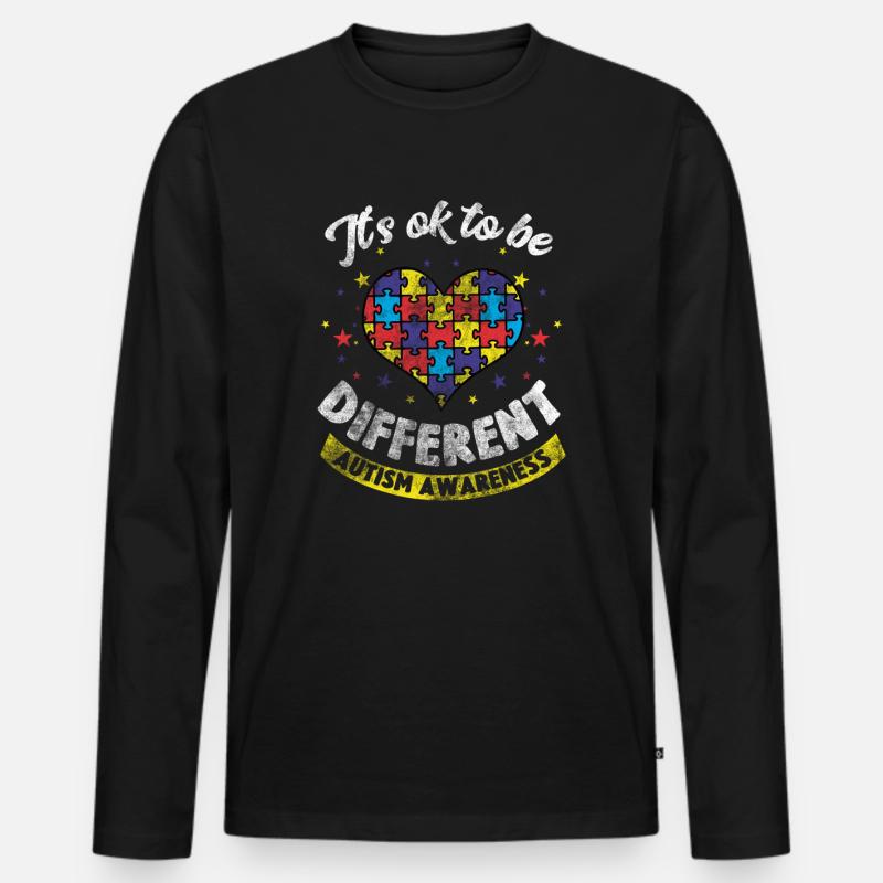 Autismus - Männer Premium Bio Langarmshirt - Schwarz