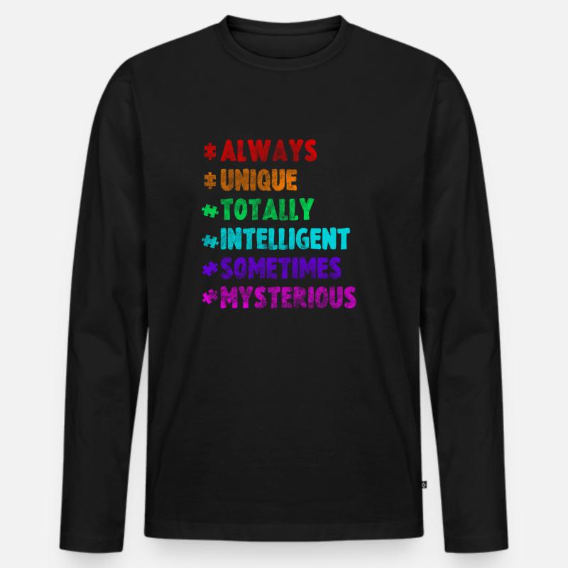 Autismus - Männer Premium Bio Langarmshirt - Schwarz