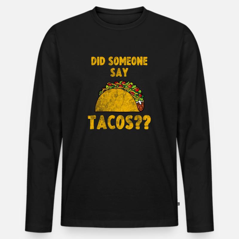 Taco - Männer Premium Bio Langarmshirt - Schwarz