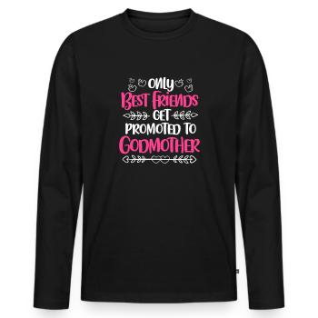 marraine - T-shirt manches longues Premium bio Homme - noir - Devant - Nico (187cm)