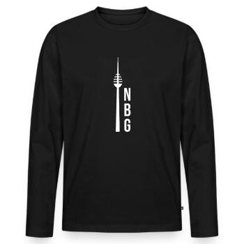 TV tower Nuremberg - Nuremberg egg NBG - Men's Premium Organic Long Sleeve Shirt - black - Front - Nico (187cm)