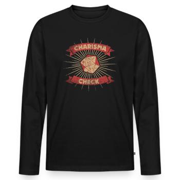 Roleplay - Charisma Check - Roleplay - Men's Premium Organic Long Sleeve Shirt - black - Front - Nico (187cm)